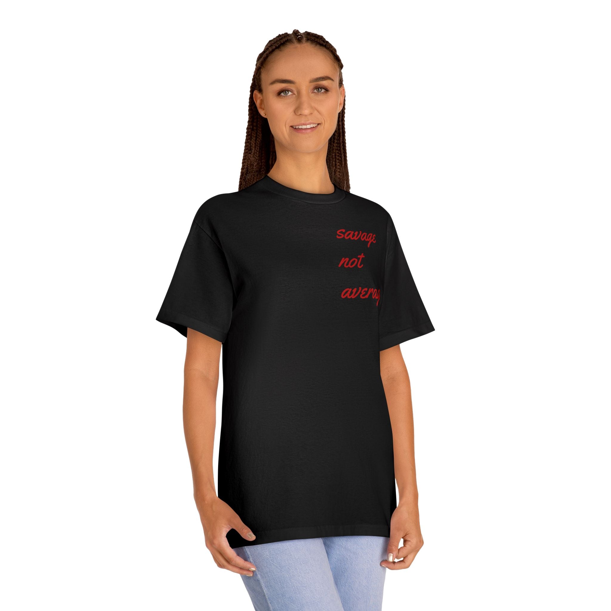 Savage Not Average Unisex Classic Tee, Graphic Tee, Casual Shirt, Gender-Neutral Fashion, Gift for Friends, Motivational Apparel